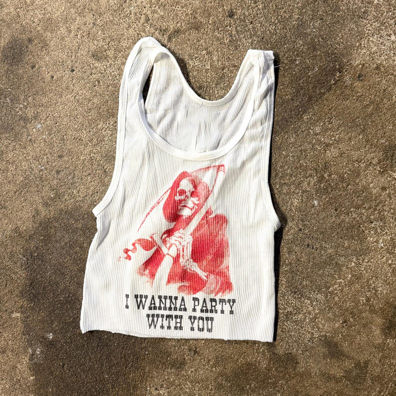 Tank Top Ribbed - Ribbed Tank with Killer Party Vintage