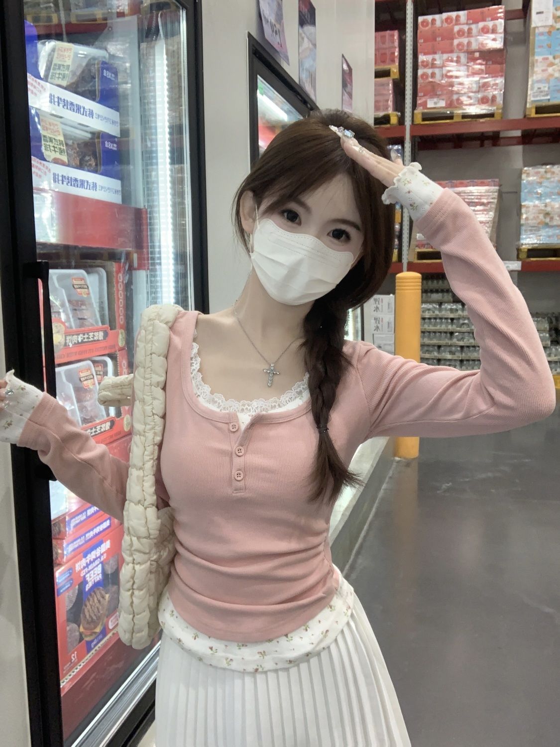 2026 Pink Floral Two-piece Cre - огляд і ціна Undershirt Crew Neck