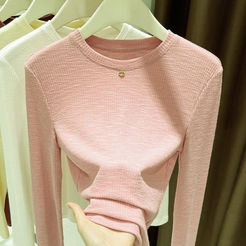 Women Slub Cotton Long Sleeve  - огляд і ціна Undershirt Crew Neck